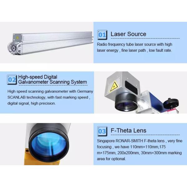 20W 30W CO2 Marking Machine Fly Line Marking System For Plastic Bottle