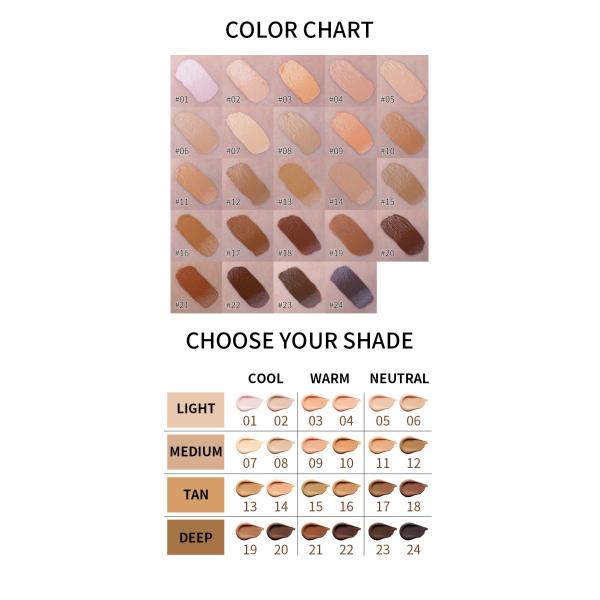 OEM/ODM Full Coverage Foundation Private Label Waterproof Matte Liquid Concealer Foundation for Black Skin