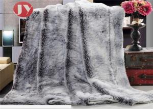 China Knit Chunky Plush Faux Fur Blanket Throws , 100 Polyester Reversible pv fur Blanket on sale