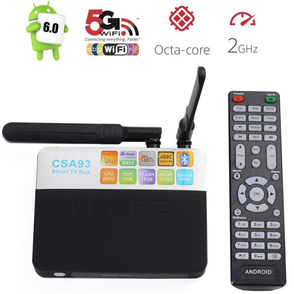 Cheap 2016 New Arrival CSA93 Octa core Smart Android TV BOX 2G 16G Kodi 17 Dual WIFI OTT TV BOX for sale