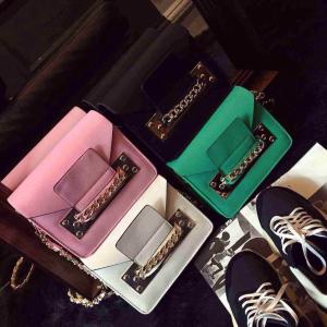 Best 2015 Spring Hot Sale Women Satchel Handbag Shoulder Purse PU Leather Chain Bag Multi Color wholesale