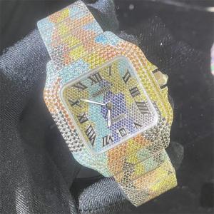 Best 26Carats Two Tone Diamond Watch Santos VVS1 Diamond Stainless Steel Watch VS1 wholesale