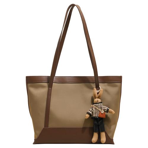 Cheap ODM Ladies Tote Handbag 32cm 27cm Old Khaki Leather Bags for sale