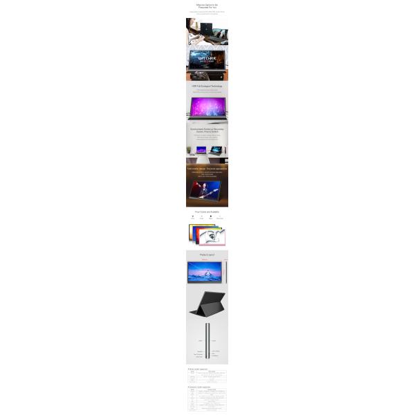 1080P Full Metal Case 15.6" USB C Mobile External Display For Game Console