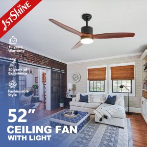 Best Solid Wood Ceiling Fan With Light 3 Blades Ac Reversible Motor Quite Led Fan Light wholesale