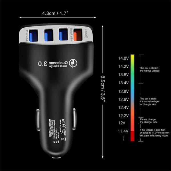 QC3.0 4 Port USB Car Charger 7A 35W IPhone Charger Adapter