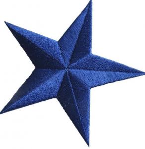 Best 3&quot; Blue Embroidered Star Patches Iron On Applique Patch twill background wholesale