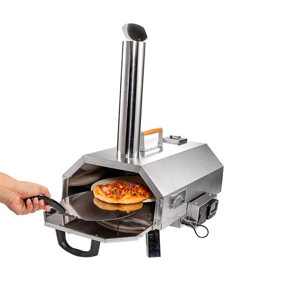 Cheap 12 Inch Wood Fired Pizza Oven Automatic Rotating Outdoor Pizza Oven For Backyard Camping for sale