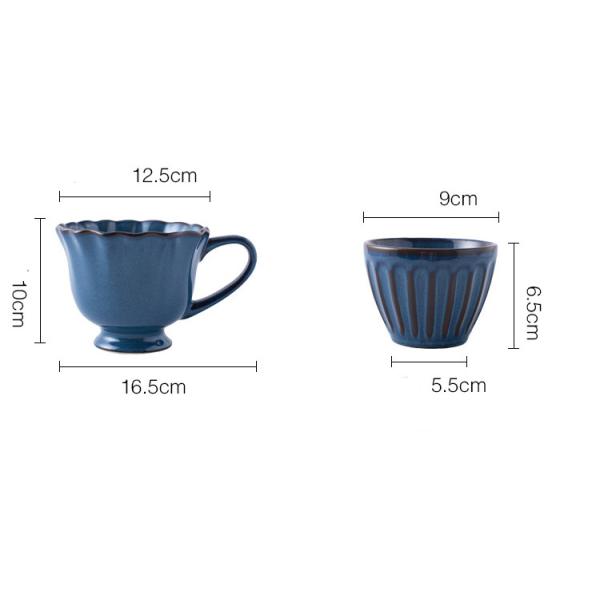 Blue Decor Embossed Colored Porcelain Dinnerware Odorless Ceramic Dish Set