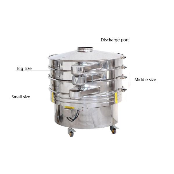 Round Grading Powder CE GMP 2000kg/H Vibro Sieve Machine