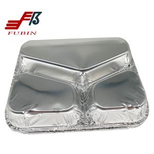 China Safety 3 Compartment Aluminum Foil Lunch Box 270mmx300mm on sale