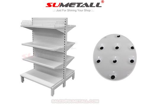 Cheap Double Sided Gondola Retail Display Racks With Volcano Perforated Panel for sale