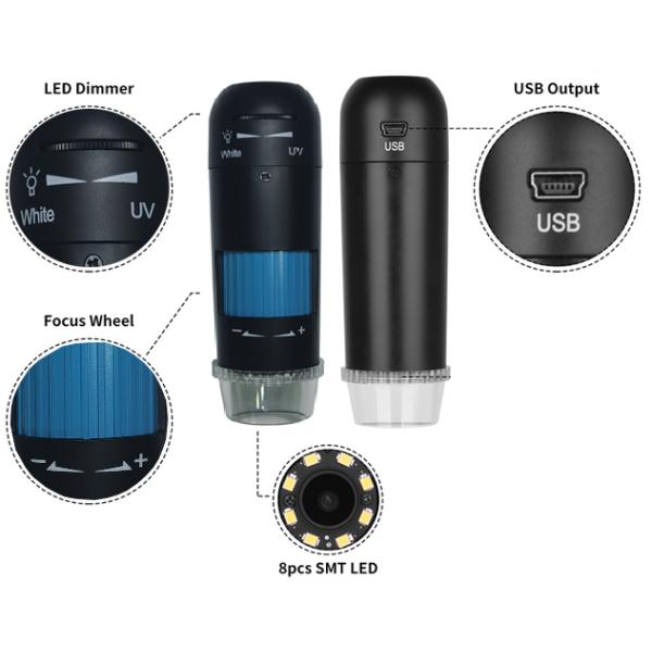 400nm UV Multifunctional Digital Microscope 2MP Usb Magnifier For Computer