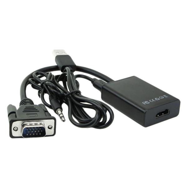 Cheap VGA Male To HDMI 1080P HD + Audio TV HDTV Video Converter Adapter with Cable for sale
