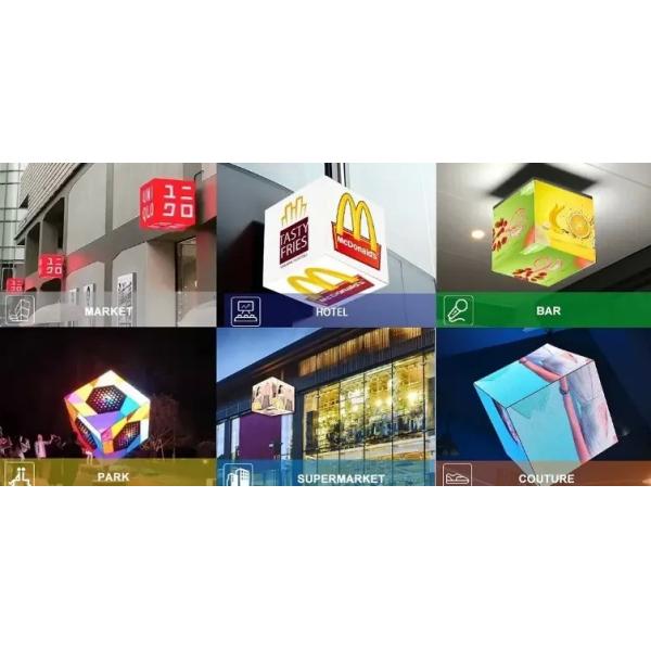 Full Color 1R1G1B HD Magic Cube LED Display With IP31 Rated Iron Cabinet