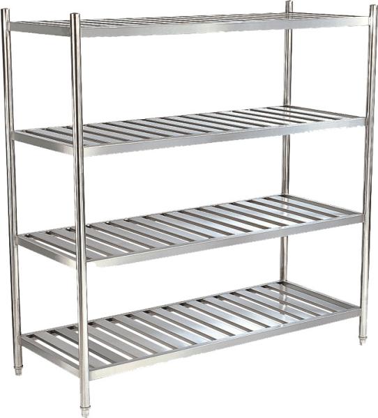 Cheap Silver Stainless Steel Catering Equipment 1200x500x1550mm , 4 Tier Storage Shelf for sale