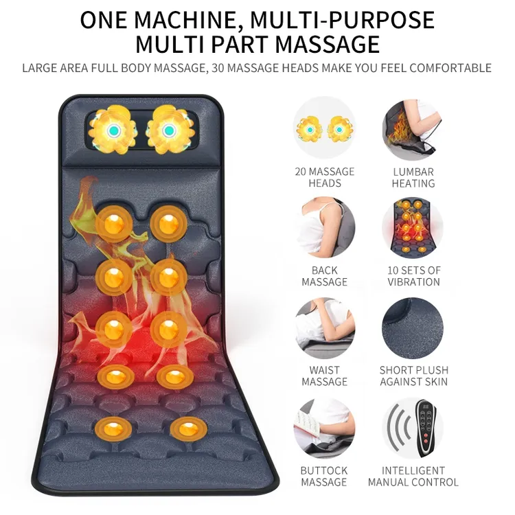  Full Body Massager Mat with 30 Vibration heads & Therapy Heating Pad