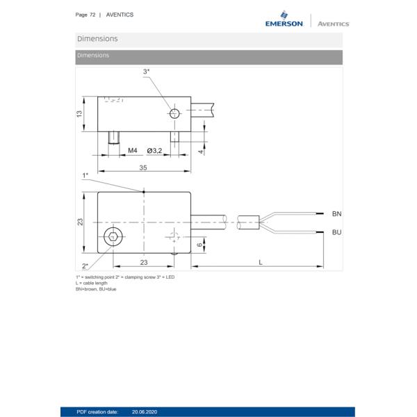 Heat Resistant AVENTICS Sensor With Cable Series SN6 8940412022