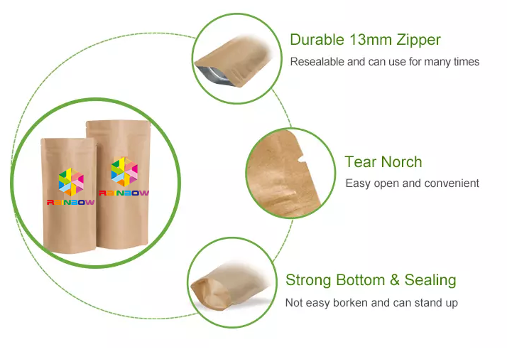 Stand Up Pouch Snack Bag Packaging k Custom Printing 150 Micron Thickness