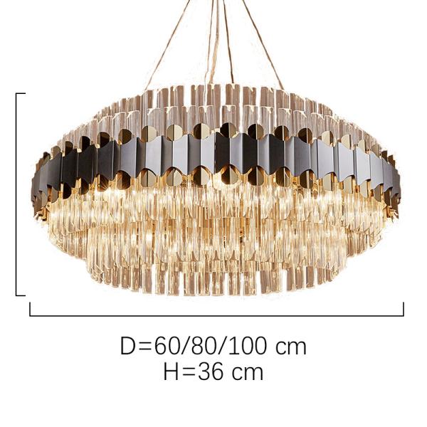 Shopping Mall Height 36cm LED Dimmable Crystal Pendant Ceiling Light