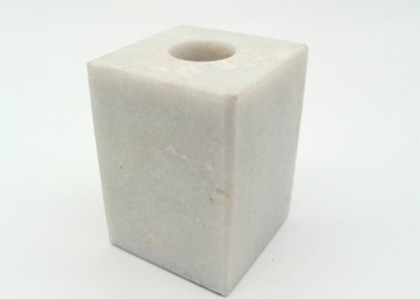 Cheap Square Stone Pillar Candle Holders Polished Finish Surface Moisture Resistant for sale