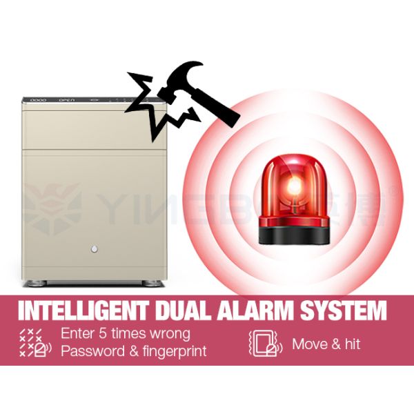 Solid Steel Smart Safe Box Wireless Charging Night Table Intelligent Alarm System