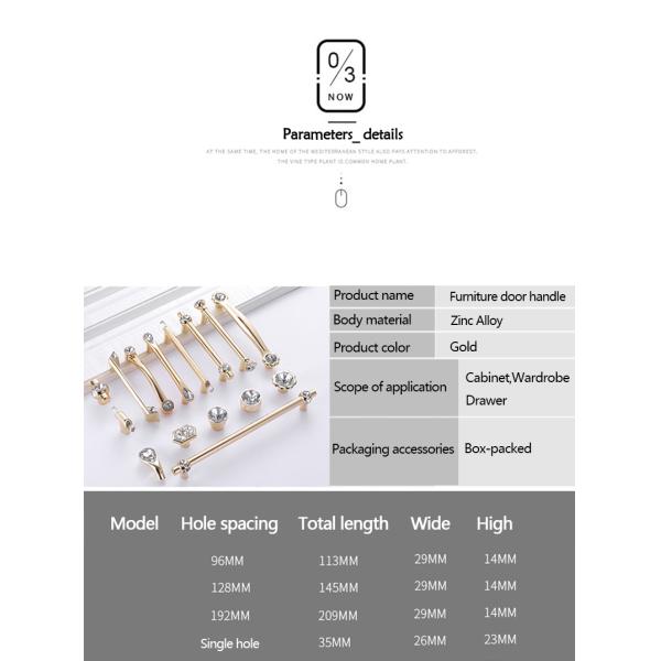 Crystal 5in Cabinet Hardware Handle , Cabinet Handles And Knobs No Corrosion