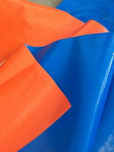Best 250gsm Outdoor Waterproof Blue/Orange PE Tarpaulin Woven Fabric wholesale