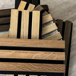 Best Wall Decorative Mdf Polyester Oak Slatted Wood Acoustic Veneer Panels For Interor wholesale