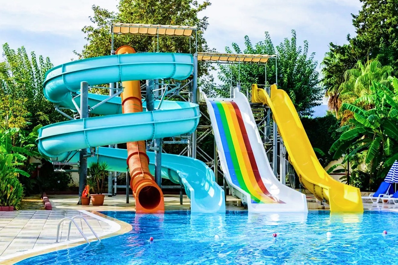 Water Play Park Fiberglass Water Slide For Above Ground Swimming Pool