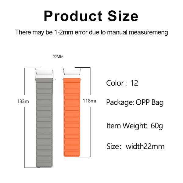 22mm SamSung Watch 4 Magnetic Leather Band Strap with Dual Color Rotating and Nylon