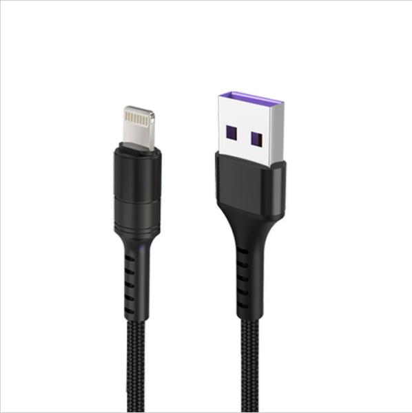 Cheap 3A Nylon Braided Lightning Cable , Nylon Micro Usb Cable  For Apple Charging Cord for sale