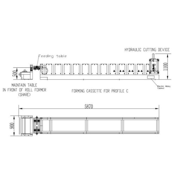 Forming Cassettes Purlin Roll Forming Machine / Metal Sheet Making Machine
