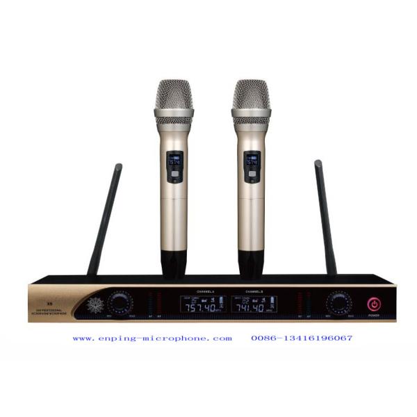 X10 fixed frequency wireless microphone system UHF Dual channel rack mountable very low price