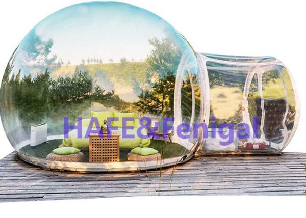 Cheap Dome Inflatable Bubble Tent With Tunnel PVC Tarpaulin for sale