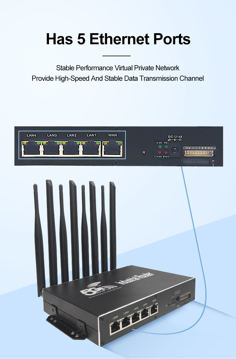 Lower Latency 5G Wireless Routers High Speed For Industrial Applications