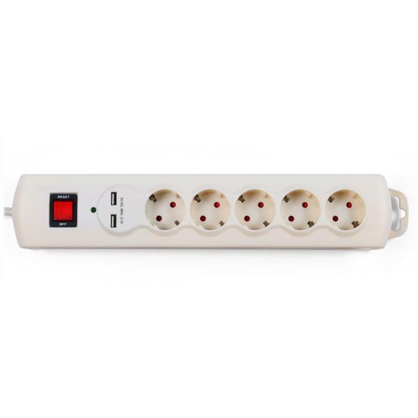 5 outlet Germany Type Extension Socket, With Surge Protector USB