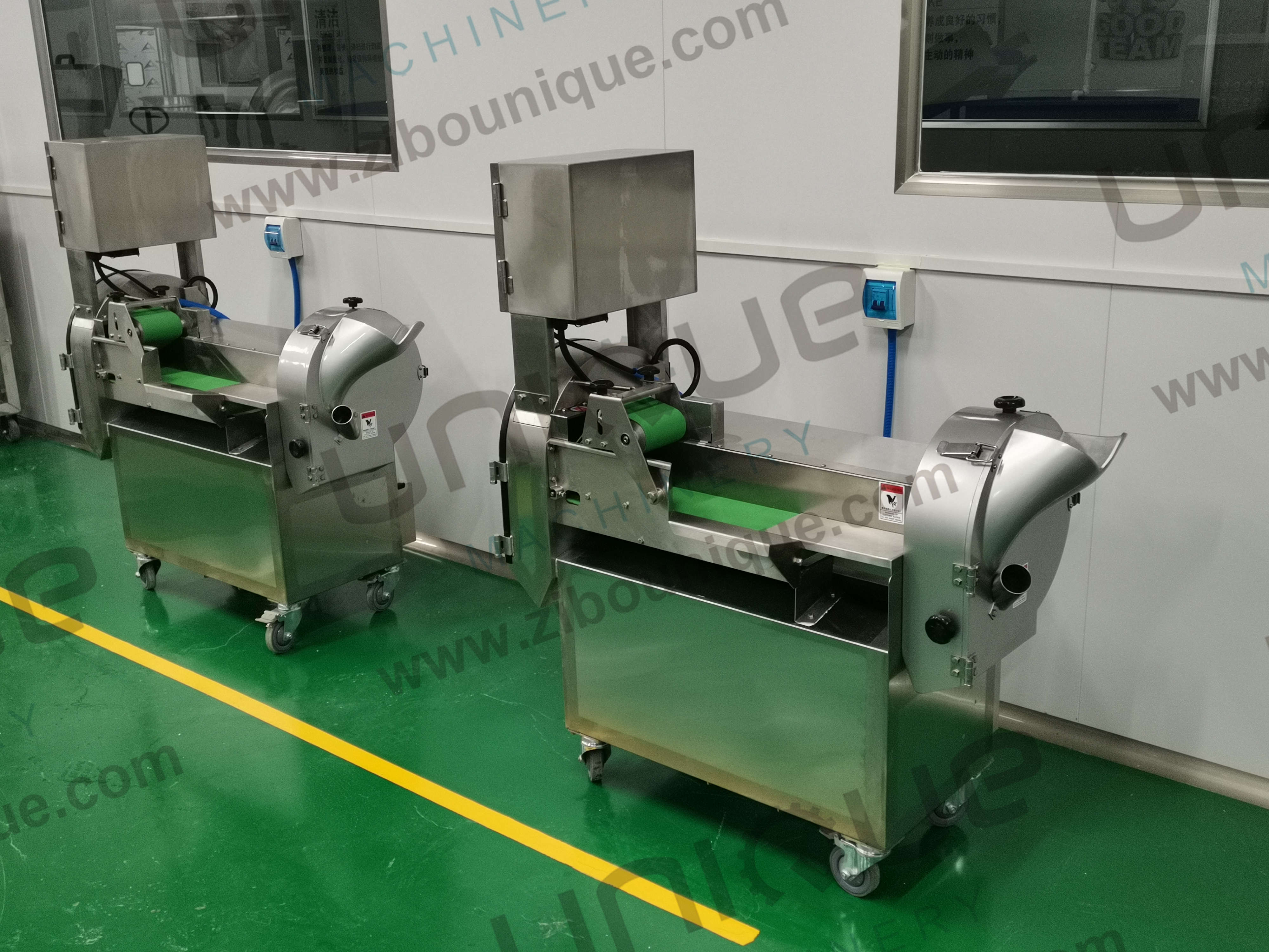Retail Market Stainless Steel Removable Vegetable Conveyor Belt Cutting Machine with Belt