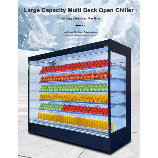 Remote Cooling Multideck Open Chiller Semi Vertical For Hotel