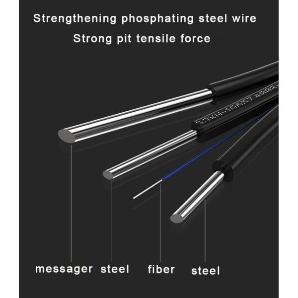Anatel Self Supporting Fiber Optic Cable Singlemode FTTH Wire 1km 2km Per Drum