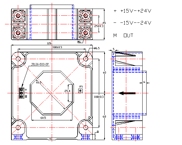 2000A Closed Loop Hall Effect Sensor Aperture Mounting