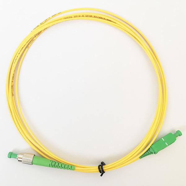 Cheap OFNP Fiber Optic Patch Leads FC / APC To SC / APC 2.0mm Single Fiber Low Insertion Loss for sale