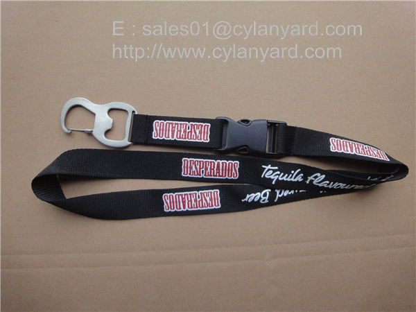 Camping lanyard with metal bottle opener