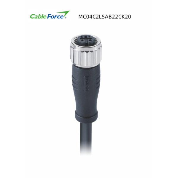 A Code Male To Female M8 6 Pin Connector With PVC Cable Unshielded