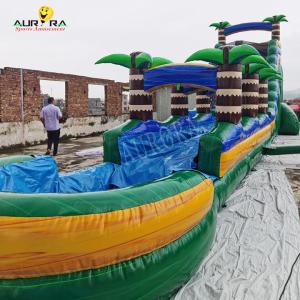 China Greenish Blue Inflatable Slide Castle Live Like Royalty For A Day on sale