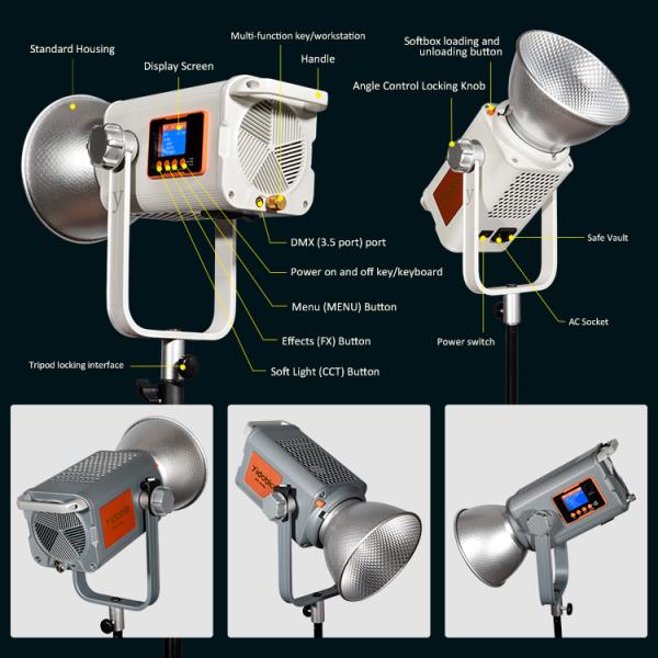 Yidoblo 600W LED Photography Video Studio Flash Light Camera Flash Strobe Light Camera and Photo Flash Accessories