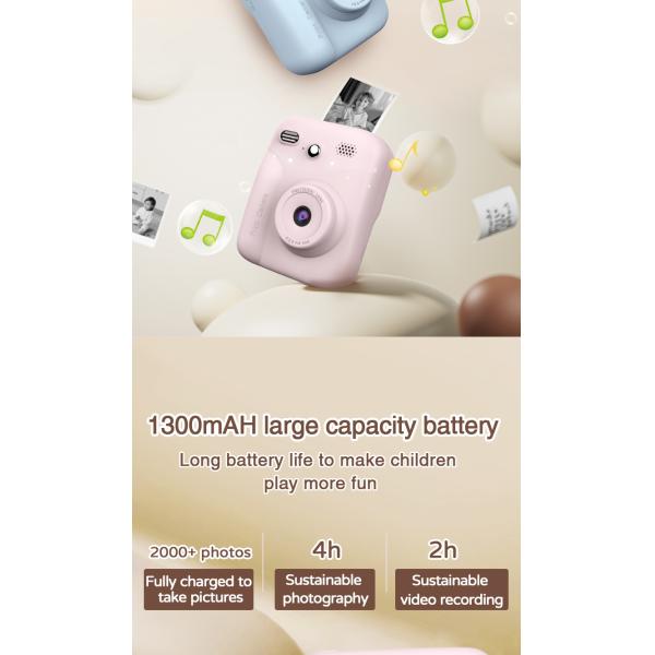 Rechargeable Childrens Printable Camera Toy 1300mAH Video Recorder OEM
