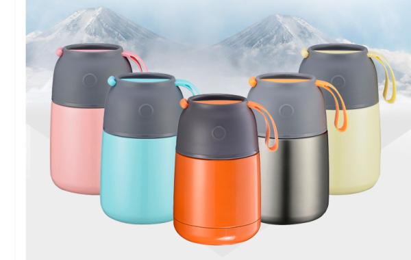 Cheap Mini Cute Stainless Steel Thermos Food Containers , Vacuum Insulated Food Jar for sale