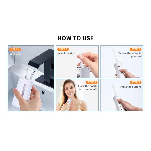 Advanced Cordless Water Flosser with 4 Modes and 300ml Tank Capacity for Optimal Cleaning