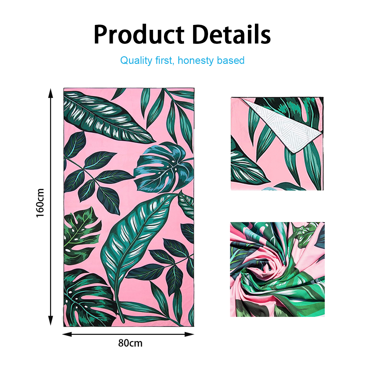 Custom Digital Printed Beach Towel Blankets Microfibre 80X160